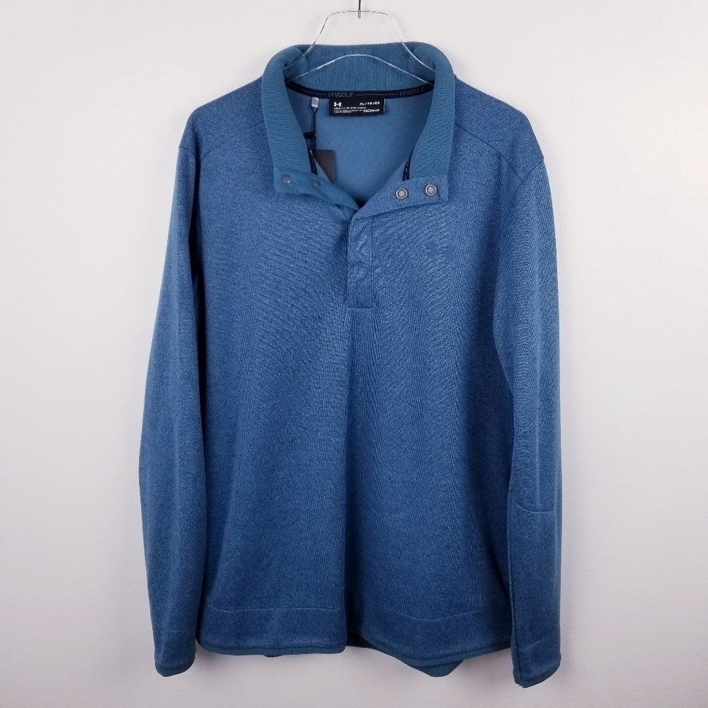 Under Armour ColdGear Golf Water-Resistant Collared Pullover Blue NWT size XL